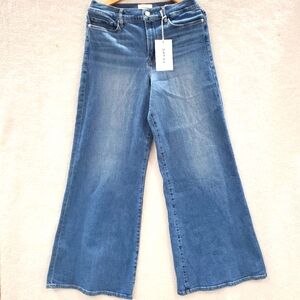 Frame Women's Size 32 Blue Le Palazzo High-Rise Wide Leg Denim Jeans Pants.